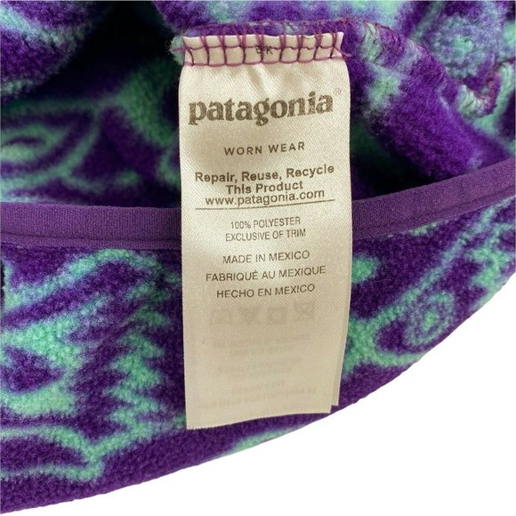 Patagonia Snap T Synchilla Womens Ikat Big Fish Small Purple - Picture 7 of 8